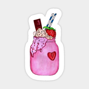 strawberry smoothie with cream, chocolate Sticker